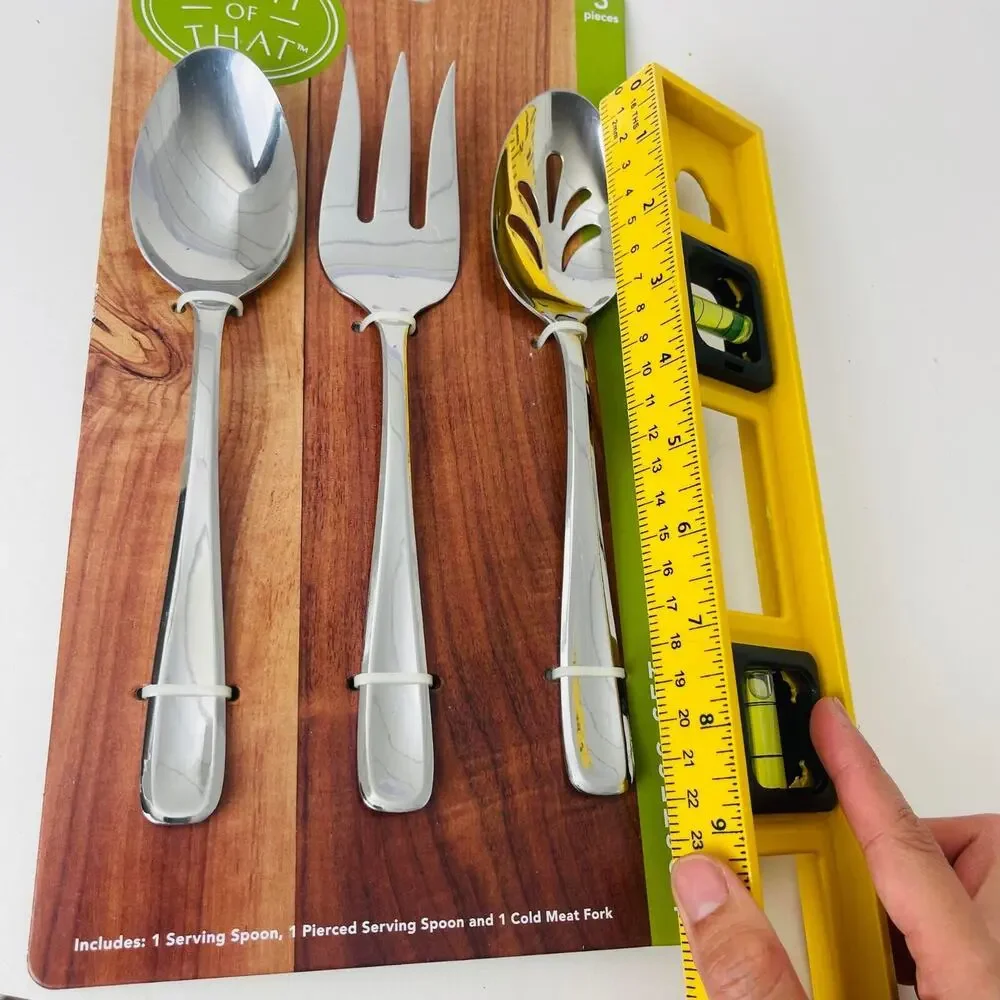 3pcs Dash of That Hostess Set 1 Serving Spoon, 1 Pierced, 1 Cold Meat Fork - NEW
